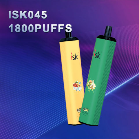 السجائر الإلكترونية المتاح 1800 نفث ISK045 Puffs Vapes Disposable POD